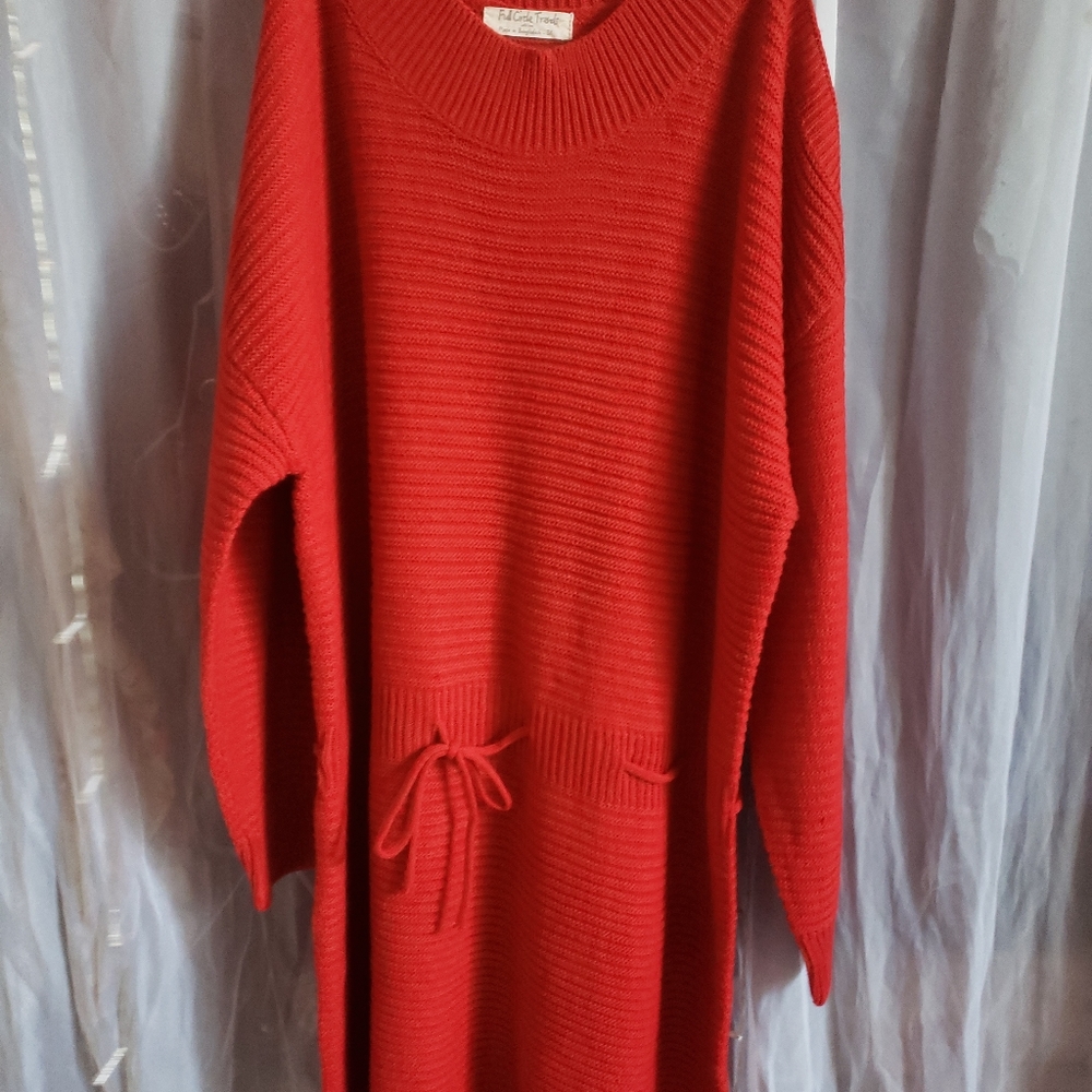 Red knit dress